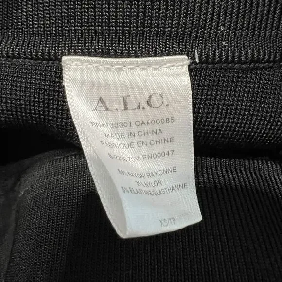 ALC Pants Womens XS Brooklyn Sweater Knit Rayon Pull On Cropped Bootcut Black - Picture 7 of 8